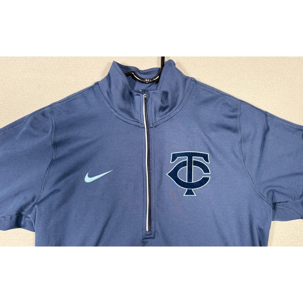 MN Twins Women's Nike Dri-Fit Running Athletic Pullover - 1/4 Zip - Blue Size M